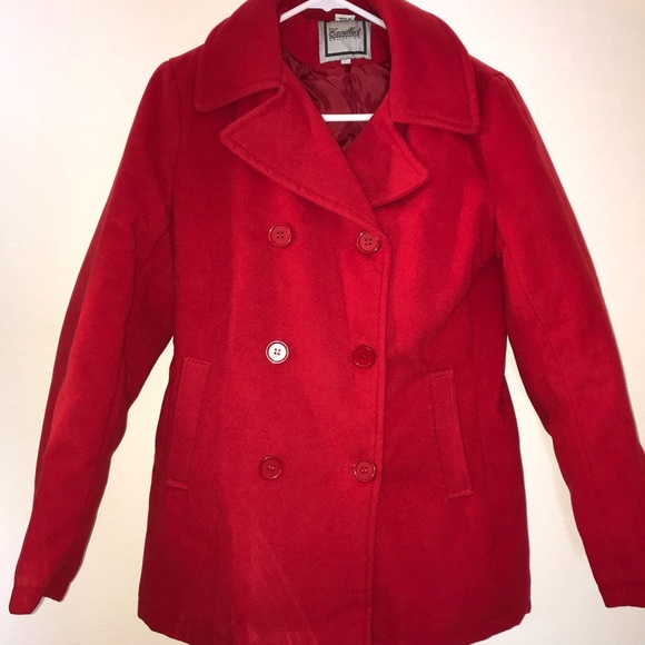 Red Pea Coat - Picture 3 of 6